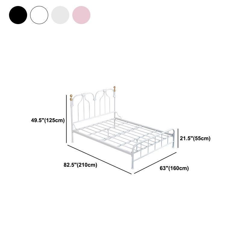 49.21" Modernism Metal Bed with Headboard Low Profile Standard Bed Clearhalo 'Bedroom Furniture' 'Beds' 'furn' 'furn_beds' 'Furniture' 1200x1200_fa3ae88c-754f-4365-a549-449610839c49