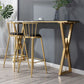 Glam Marble Bar Table with Rectangle Table Top Double Pedestal Table - 41.3" H Clearhalo 'Bar Furniture' 'Bar Tables' 'bar_tables' 'furn' 'furn_bar_tables' 'Furniture' 'furniture_bar_tables' 'Kitchen & Dining Furniture' 1200x1200_fa3b4766-3fb7-4a85-ac20-edac63a1a35d