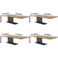 Solid Wood Rectangle Dining Table Modern Kitchen Wood Table with Metal Pedestal Clearhalo ' dining_table' 'Dining Tables & Seating' 'Dining Tables' 'Furniture' 'furniture_dining_table' 'Kitchen & Dining Furniture' 'kitchen&dining_furn' 'kitchen' 'kitchen_dining_table' 1200x1200_fa3ba704-0b80-4a79-9daf-31187a0e77b5