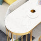 Faux Marble Bistro Bar Table Rectangle Metal Base Bar Table for Living Room Clearhalo 'Bar Furniture' 'Bar Tables' 'bar_tables' 'furn' 'furn_bar_tables' 'Furniture' 'Kitchen & Dining Furniture' 1200x1200_fa3d1c68-13ee-42ef-b979-754db9c4e74c