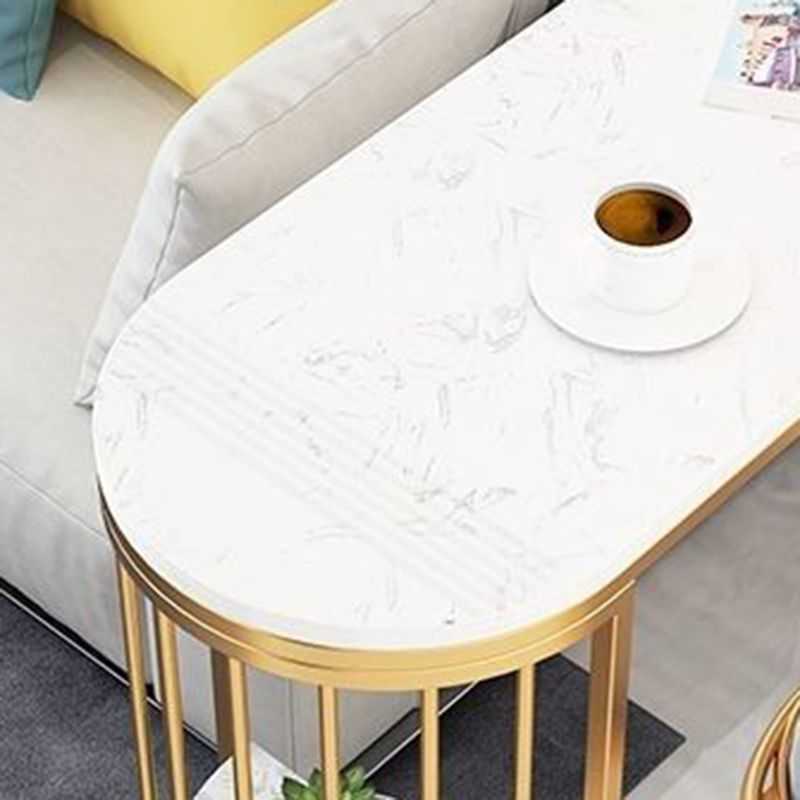 Faux Marble Bistro Bar Table Rectangle Metal Base Bar Table for Living Room Clearhalo 'Bar Furniture' 'Bar Tables' 'bar_tables' 'furn' 'furn_bar_tables' 'Furniture' 'Kitchen & Dining Furniture' 1200x1200_fa3d1c68-13ee-42ef-b979-754db9c4e74c