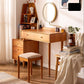 Tocador contemporáneo dormitorio de cerezo espejo iluminado tocador de maquillaje de pie