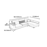 34.6"H Modern Linen/Faux Leather Square Arm Sofa& Chaise Lounge for Living Room Clearhalo 'furn' 'furn_sectionals' 'Furniture' 'furniture_sectionals' 'kitchen' 'kitchen_sectionals' 'Living Room Furniture' 'Sectionals' 1200x1200_fa3ea753-0b3a-468e-8c2b-199a91d65635