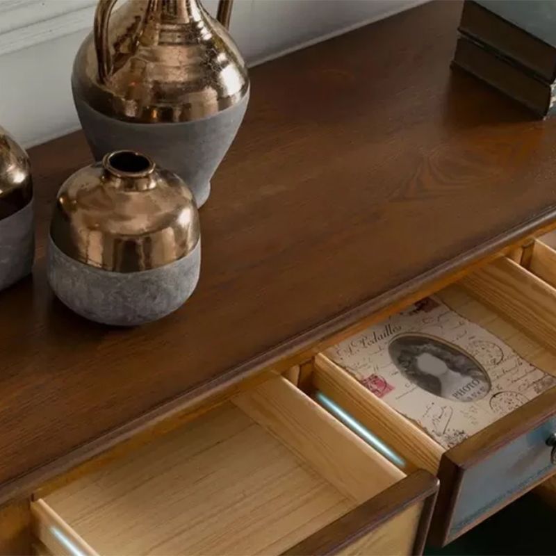 Industrial Accent Chest with Drawers and 1 Shelf in Rubberwood Clearhalo 'Cabinets & Chests' 'cabinets_chests' 'furn' 'furn_cabinets_chests' 'Furniture' 'Living Room Furniture' 1200x1200_fa3efbc5-0f8e-4549-95ca-91ed8151ffc8