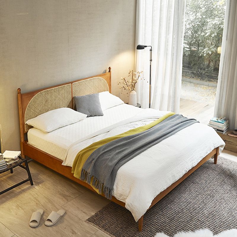 Tropical Standard Bed Solid Wood Solid Color Panel Bed with Headboard Clearhalo 'Bedroom Furniture' 'Beds' 'furn' 'furn_beds' 'Furniture' 1200x1200_fa3f6fd0-46c5-484d-ae03-b38ca26189f3