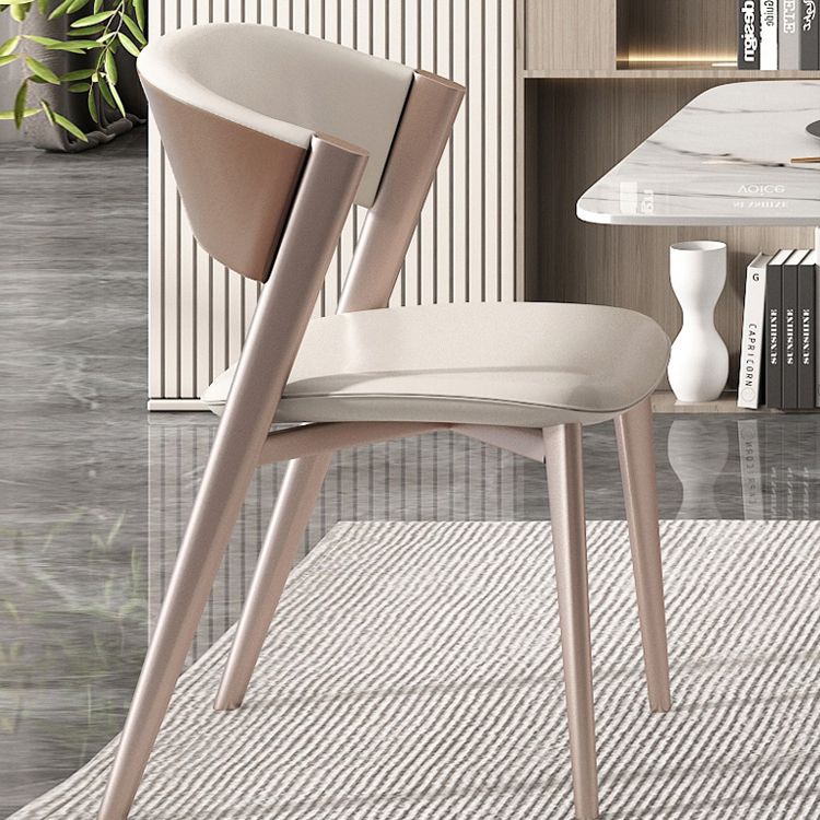 Modern Simple Side Chair Faux Leather Side Dining Chair for Bedroom Clearhalo 'Dining Chairs' 'Dining Tables & Seating' 'dining_chair' 'furn' 'furn_dining_chair' 'Furniture' 'Kitchen & Dining Furniture' 1200x1200_fa406af3-c9a8-4ce0-b197-6eea917264a5