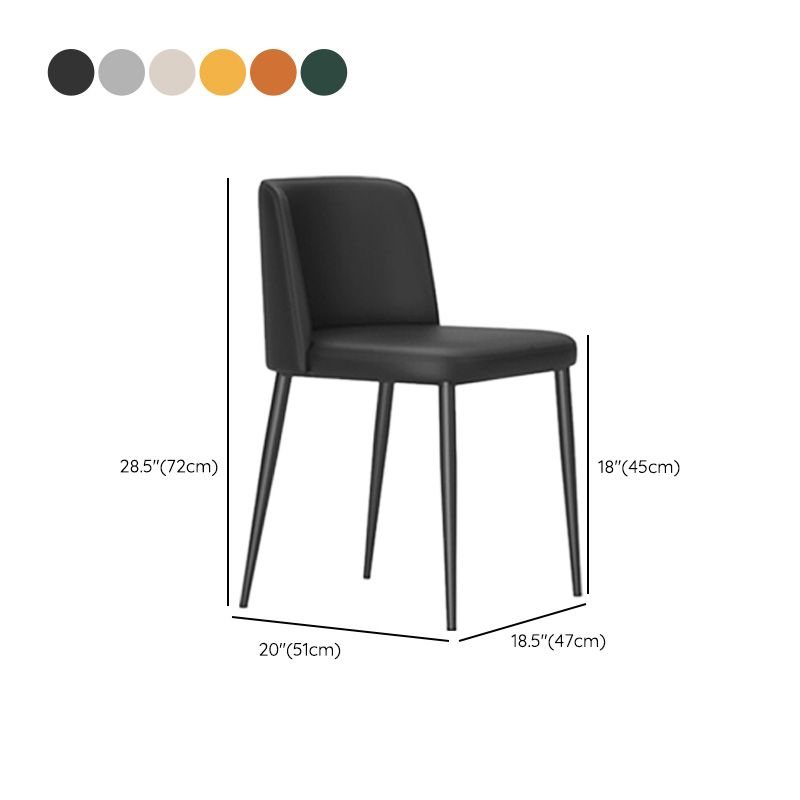 Upholstered Armless Dining Chair Metal Kitchen Dining Side Chair Clearhalo 'Dining Chairs' 'Dining Tables & Seating' 'dining_chair' 'furn' 'furn_dining_chair' 'Furniture' 'Kitchen & Dining Furniture' 1200x1200_fa419a16-051f-4623-8c81-38e8443274dd