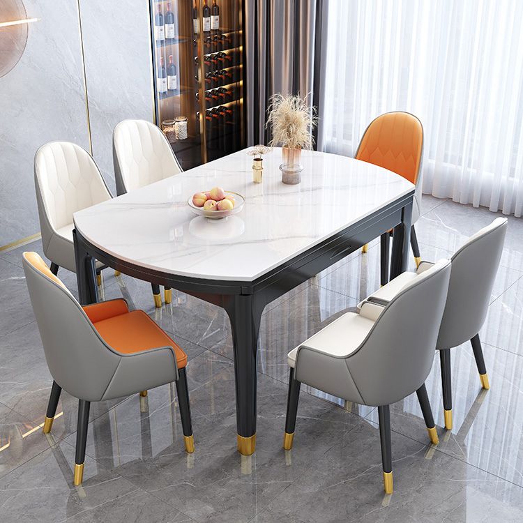 Traditional Luxury Style Dining Table Round Sintered Stone Table with 4 Legs Clearhalo ' dining_table' 'Dining Tables & Seating' 'Dining Tables' 'furn' 'furn_dining_table' 'Furniture' 'furniture_dining_table' 'Kitchen & Dining Furniture' 'kitchen&dining_furn' 'kitchen' 'kitchen_dining_table' 1200x1200_fa423fb4-9e58-44ed-9591-059aa3eba13a