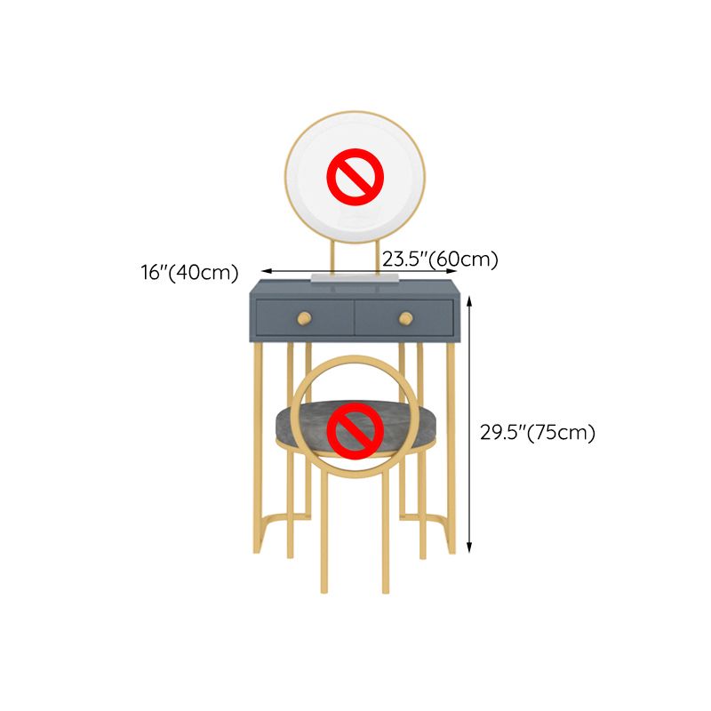 Trucco in legno Vanity 15.74 "tavoli da vanità larghi con 2 cassetti