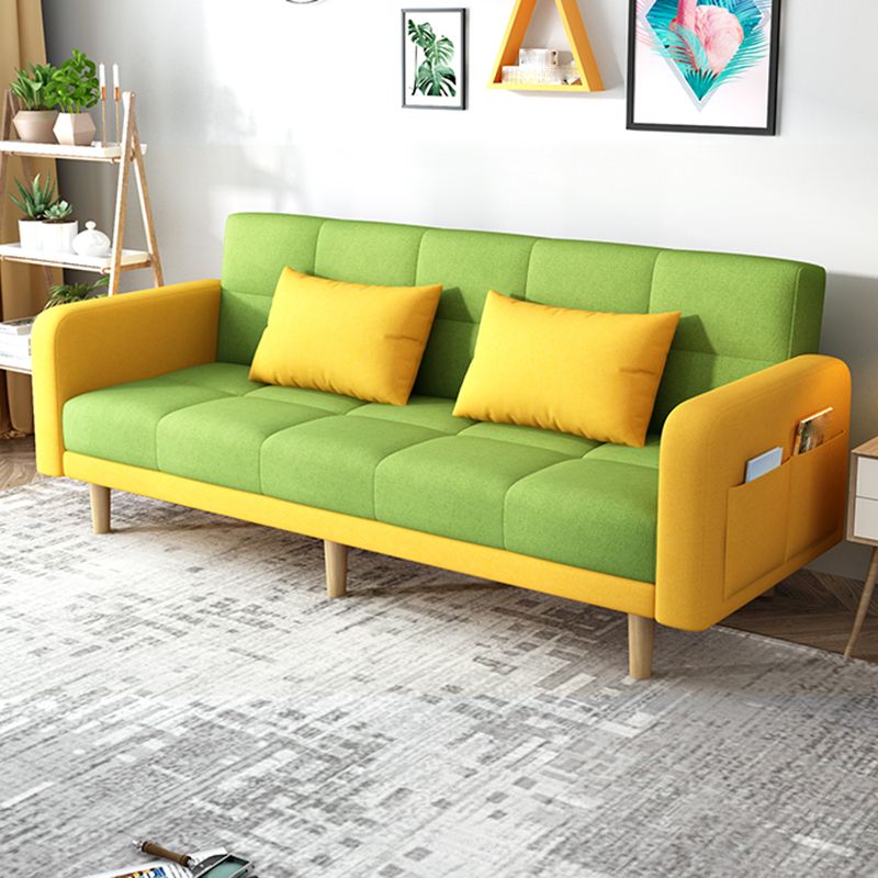 Modern Linen Tufted Sofa Bed 31"H Convertible Sofa with Square Arm Clearhalo 'furn' 'furn_sofas' 'Furniture' 'furniture_sofas' 'Living Room Furniture' 'Sofa' 'sofas' 1200x1200_fa43ee2d-2284-4a22-85ab-2cf07bbebdf8