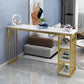 Faux Marble Counter Height Bar Table Glam Metal Base Counter Wine Table