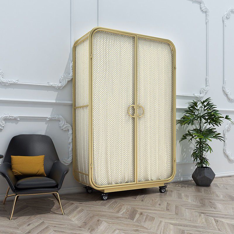 Contemporary Wardrobe Cabinet Metal Wardrobe Closet for Bedroom Clearhalo 'Armoires & Wardrobes' 'armoires_wardrobes' 'Bedroom Furniture' 'furn' 'furn_armoires_wardrobes' 'Furniture' 1200x1200_fa4802d5-ceed-47e2-b750-54b6c3d399eb