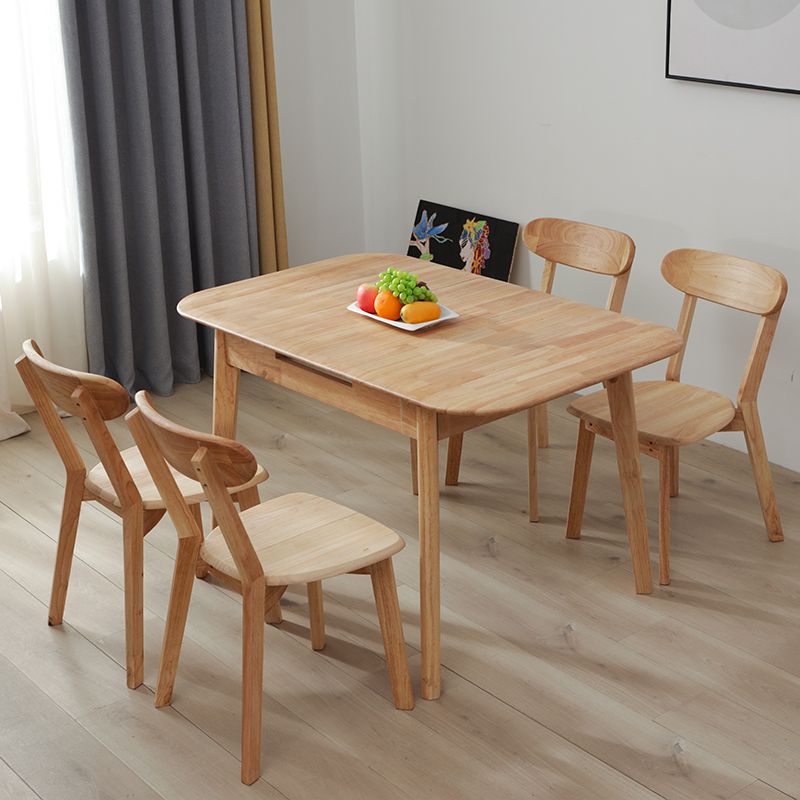 Minimalist Extendable Solid Wood Table Rectangle Shape Standard Dining Table for Kitchen Clearhalo ' dining_table' 'Dining Tables & Seating' 'Dining Tables' 'furn' 'furn_dining_table' 'Furniture' 'furniture_dining_table' 'Kitchen & Dining Furniture' 'kitchen&dining_furn' 'kitchen' 'kitchen_dining_table' 1200x1200_fa4916b3-b34c-47c4-8178-32e33e4cd86c