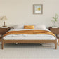 Ash Standard Bed Brown 12.59" High Bed Without Headboard, Mid-Century Modern Style