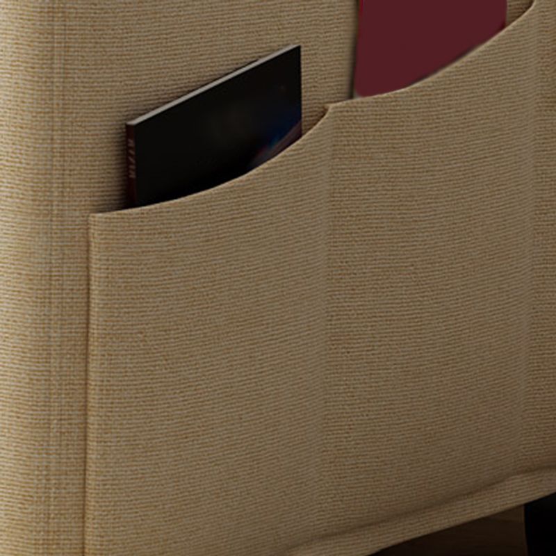 Contemporary Linen Square Arm Sofa Bed Washable Standard Sofa for Living Room