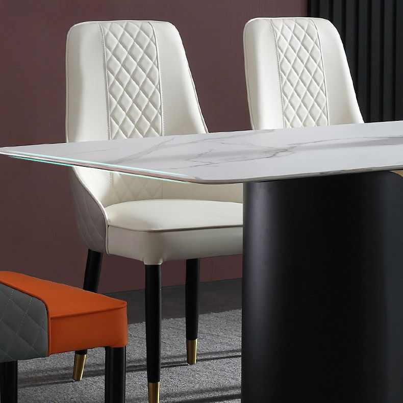 Glam Style Sintered Stone Dining Set 1/2/3/5/7 Pieces Dining Set for Dining Areas Clearhalo 'Dining Room Sets' 'Dining Tables & Seating' 'dining_room_set' 'furn' 'furn_dining_room_set' 'Furniture' 'furniture_dining_room_set' 'Kitchen & Dining Furniture' 1200x1200_fa4a7381-fe70-4384-ab26-6755dc81555f