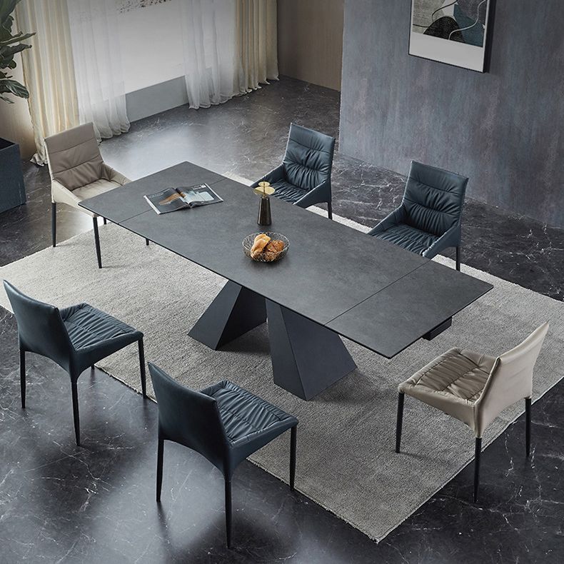 Designer Style Home Table and Chair Set 1/4/5/7 Pieces Extensible Dining Table Set Clearhalo 'Dining Room Sets' 'Dining Tables & Seating' 'dining_room_set' 'furn' 'furn_dining_room_set' 'Furniture' 'Kitchen & Dining Furniture' 1200x1200_fa4a88be-908e-406a-9488-85dc1cebc4ce