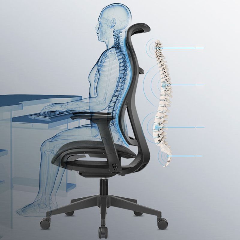 Modern High Back Swivel Chair Office Slide Desk Chair with Adjustable Arms Clearhalo 'furn' 'furn_office_chair' 'Furniture' 'Office Chairs' 'Office Furniture' 'office_chair' 1200x1200_fa4d63d7-420b-46f7-827a-b422df515358