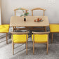 Contemporary Rectangular Wooden Dining Table with 4 Metal Foot Clearhalo 'Dining Tables & Seating' 'Dining Tables' 'dining_table' 'furn' 'furn_dining_table' 'Furniture' 'Kitchen & Dining Furniture' 1200x1200_fa4e62a8-38c0-4e95-8636-c521a8295364