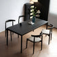 Set da pranzo moderno nero Set da pranzo con gambe in legno rettangolari da 1/2/5 pezzi per interni