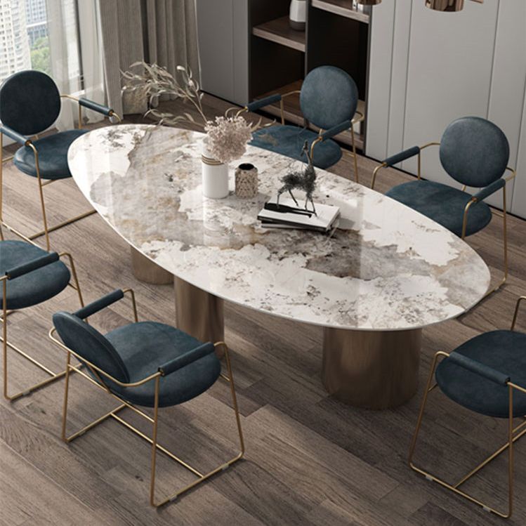 Blue and Gold Contemporary Faux Leather Dining Accent Chair for Home Clearhalo 'Dining Chairs' 'Dining Tables & Seating' 'dining_chair' 'furn' 'furn_dining_chair' 'Furniture' 'Kitchen & Dining Furniture' 1200x1200_fa4f7f13-d92f-4785-8926-8c884652c248