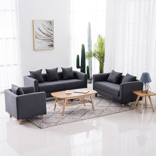 Contemporary 23.62" H Cotton Blend Tuxedo Arm Sofa for Living Room Clearhalo 'furn' 'furn_sofas' 'Furniture' 'Living Room Furniture' 'Sofa' 'sofas' 1200x1200_fa524f69-e3eb-4887-b152-2d2e319214cd