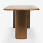 Mesa de comedor de madera de madera Mesa de comedor ovalada moderna con base de doble pedestal