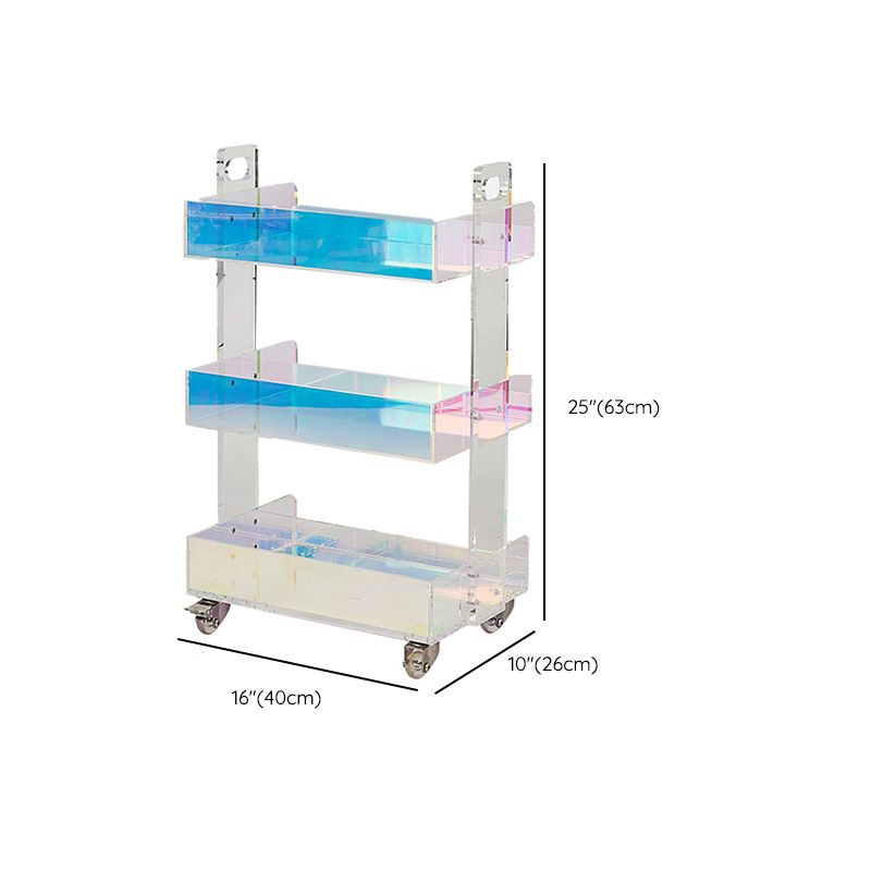 Modern Acrylic Rectangular End Table Double Tier Corner Table with Storage Clearhalo 'Coffee & Accent Tables' 'End & Side Tables' 'end_side_tables' 'furn' 'furn_end_side_tables' 'Furniture' 'Living Room Furniture' 1200x1200_fa531397-a03e-49ac-9996-e371f58fb43f