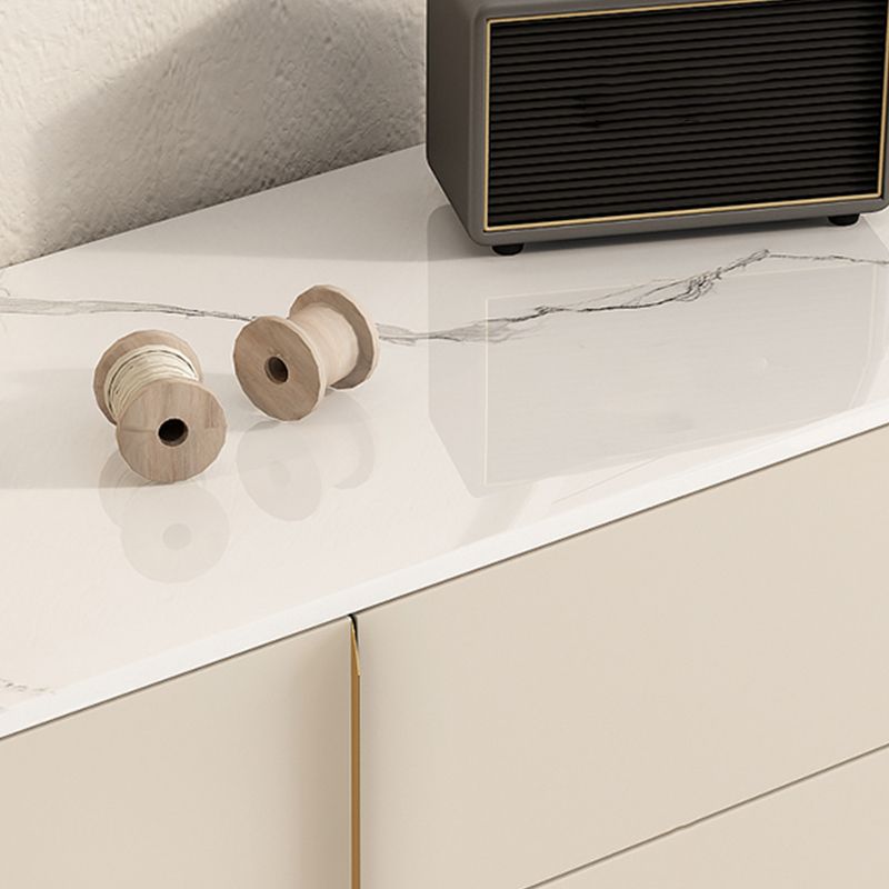 Contemporary Buffet Sideboard Stone Sideboard Table with Cabinets and Cabinets Clearhalo 'buffet_sideboard' 'Buffets & Sideboards' 'furn' 'furn_buffet_sideboard' 'Furniture' 'Kitchen & Dining Furniture' 1200x1200_fa533a4c-21d1-4ab3-9abe-71af8e6d7711