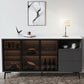 Glass Door Stone Buffet Sideboard Contemporary Style Credenza with LED Lights Clearhalo 'buffet_sideboard' 'Buffets & Sideboards' 'furn' 'furn_buffet_sideboard' 'Furniture' 'Kitchen & Dining Furniture' 1200x1200_fa535f9f-2e11-4501-8073-7c90daef017a
