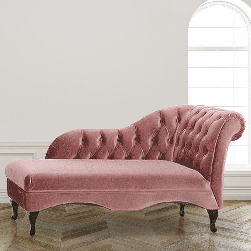 Living Room Rolled Arms Chaise Modern Style Velvet Chaise with Two Arms Clearhalo 'Chairs & Seating' 'Chaise Lounge' 'chaise_lounge' 'furn' 'furn_chaise_lounge' 'Furniture' 'Living Room Furniture' 1200x1200_fa55b952-0bef-420c-ad5c-11a07cf3f69d