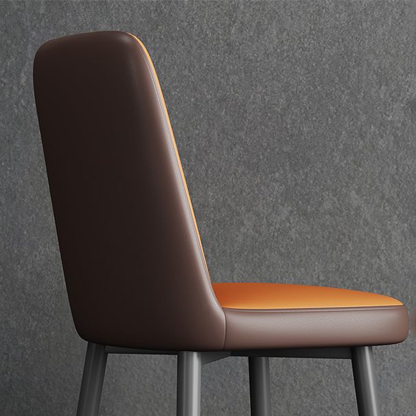 Scandinavian Style Metal Dining Chair Dining Room Armless Solid Back Chair Clearhalo ' kitchen&dining_furn' 'Dining Chairs' 'Dining Tables & Seating' 'dining_chair' 'furn' 'furn_dining_chair' 'Furniture' 'furniture_dining_chair' 'Kitchen & Dining Furniture' 'kitchen' 1200x1200_fa5734f4-1663-4f24-a66a-0ff2ae3da6cd