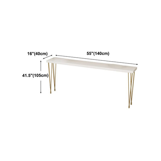 White Glam Style Bar Table in Iron and Wood Bar Indoor Bar Counter Clearhalo 'Bar Furniture' 'Bar Tables' 'bar_tables' 'furn' 'furn_bar_tables' 'Furniture' 'furniture_bar_tables' 'Kitchen & Dining Furniture' 1200x1200_fa57e48f-ac76-44f2-8db8-eeecd0f1b769