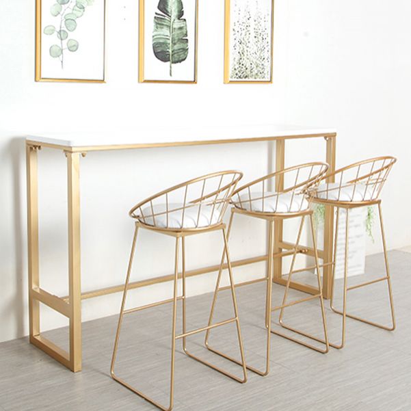 Glam -witte tafel met rechthoektafel top gouden schoktafel - 41.3 "h