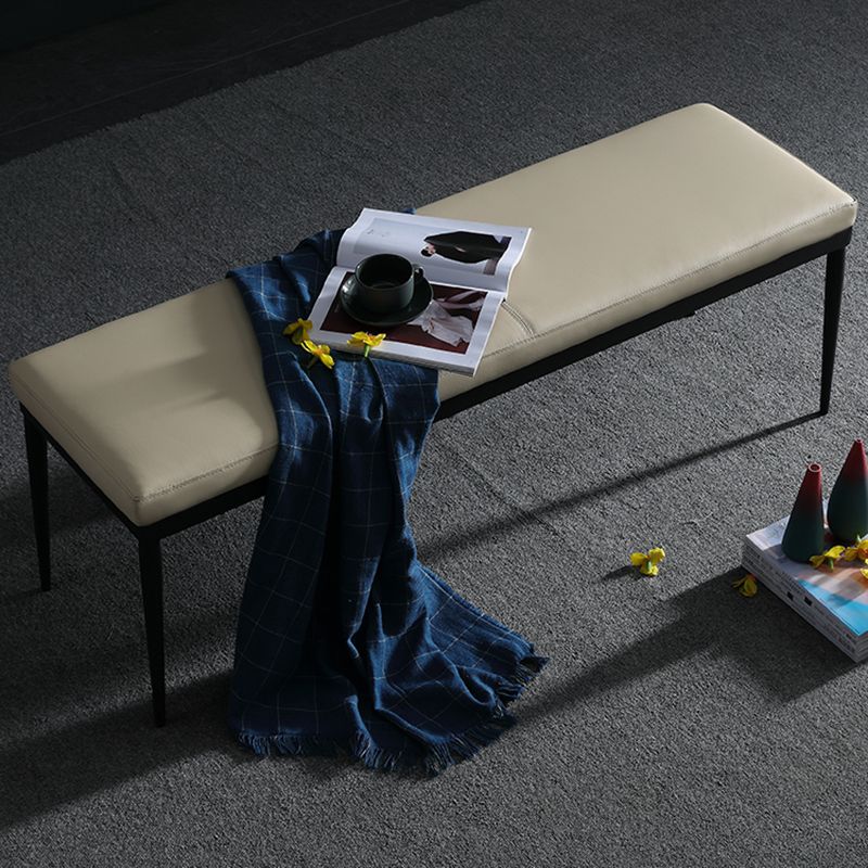 Upholstery Included Dining Bench, 18"H Bench with Black Metal Legs Clearhalo 'Benches' 'Chairs & Seating' 'furn' 'furn_benches' 'Furniture' 'Living Room Furniture' 1200x1200_fa594b36-43ac-49a1-a94f-c4f8137c1238