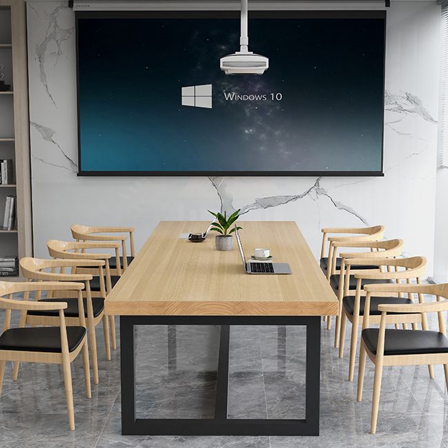 Tavolo da riunioni rettangolo tavolo industriale scrivania d'ufficio con base di cavalletto