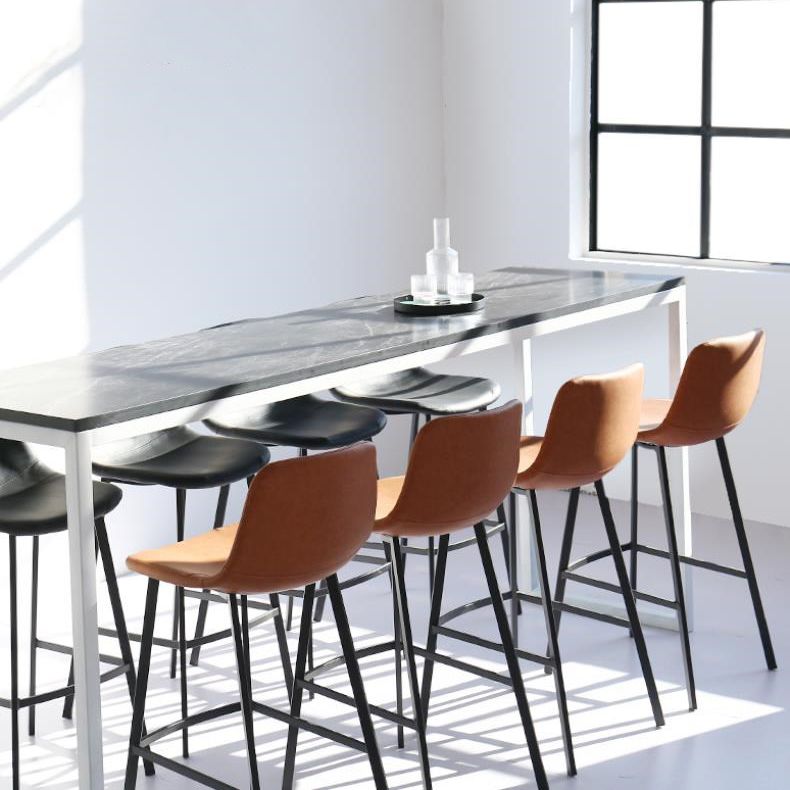 Industrial Low Back Bar-stool PU Leather Bar Stool with Metal Legs Clearhalo 'Bar Furniture' 'Bar Stools' 'bar_stools' 'Furniture' 'furniture_bar_stools' 'Kitchen & Dining Furniture' 1200x1200_fa5c9866-04dc-4d3a-8ce5-a0502b2c1d6b