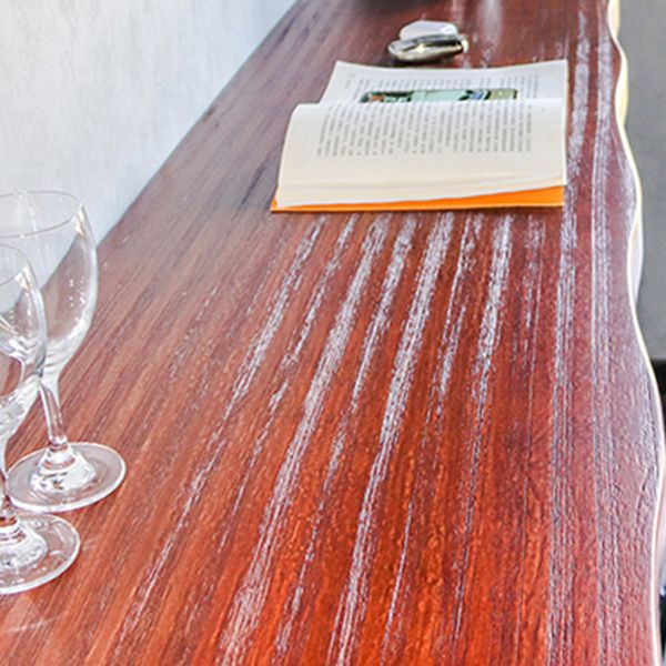 Solid Wood Bar Dining Table Specialty Brown Bar Height Cocktail Table with Sled Base