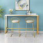 Glam Style Gold 41.3"H Bar Table Marble White Rectangle Top Bistro Table for Living Room Clearhalo 'Bar Furniture' 'Bar Tables' 'bar_tables' 'furn' 'furn_bar_tables' 'Furniture' 'furniture_bar_tables' 'Kitchen & Dining Furniture' 'kitchen&dining_furn' 'kitchen' 1200x1200_fa5e2e52-30ea-4e6b-86d2-3085198b8282
