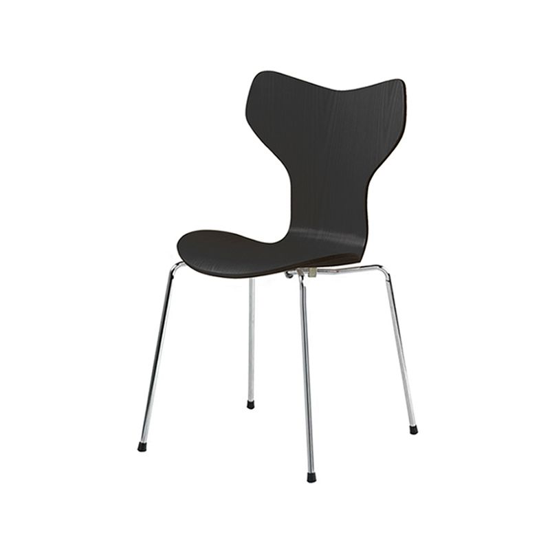 Sedia da pranzo in metallo argento sedie da pranzo in legno contemporanee