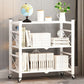 Industrial Geometric Bookcase Metal Open Back Bookcase with Wheels Clearhalo 'Bookcases' 'furn' 'furn_bookcases' 'Furniture' 'furniture_bookcases' 'Office Furniture' 1200x1200_fa5fbfb3-f6cf-4d1b-a18f-d56b46dd2a26