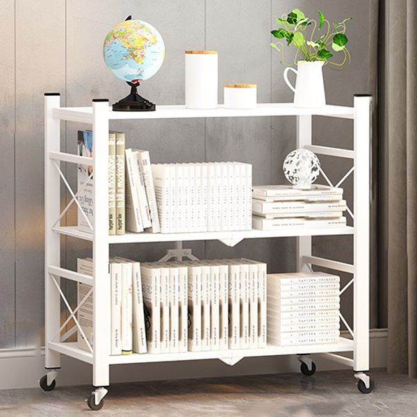 Industrial Geometric Bookcase Metal Open Back Bookcase with Wheels Clearhalo 'Bookcases' 'furn' 'furn_bookcases' 'Furniture' 'furniture_bookcases' 'Office Furniture' 1200x1200_fa5fbfb3-f6cf-4d1b-a18f-d56b46dd2a26