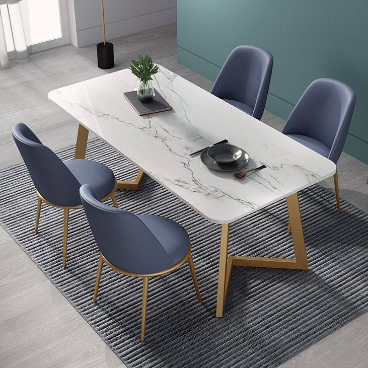 Metal Traditional Luxury Rectangle Indoor Table Sintered Stone Table with Sled Base Clearhalo ' dining_table' 'Dining Tables & Seating' 'Dining Tables' 'furn' 'furn_dining_table' 'Furniture' 'furniture_dining_table' 'Kitchen & Dining Furniture' 'kitchen&dining_furn' 'kitchen' 'kitchen_dining_table' 1200x1200_fa60e30b-22b4-4e8a-90d5-23e20e3dfd42