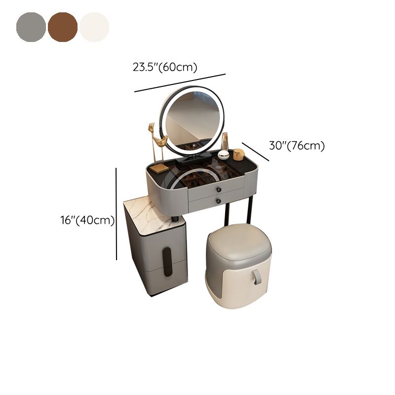 Glam Glass Makeup Counter 29.9" H Bedroom Make-up Vanity with Drawer