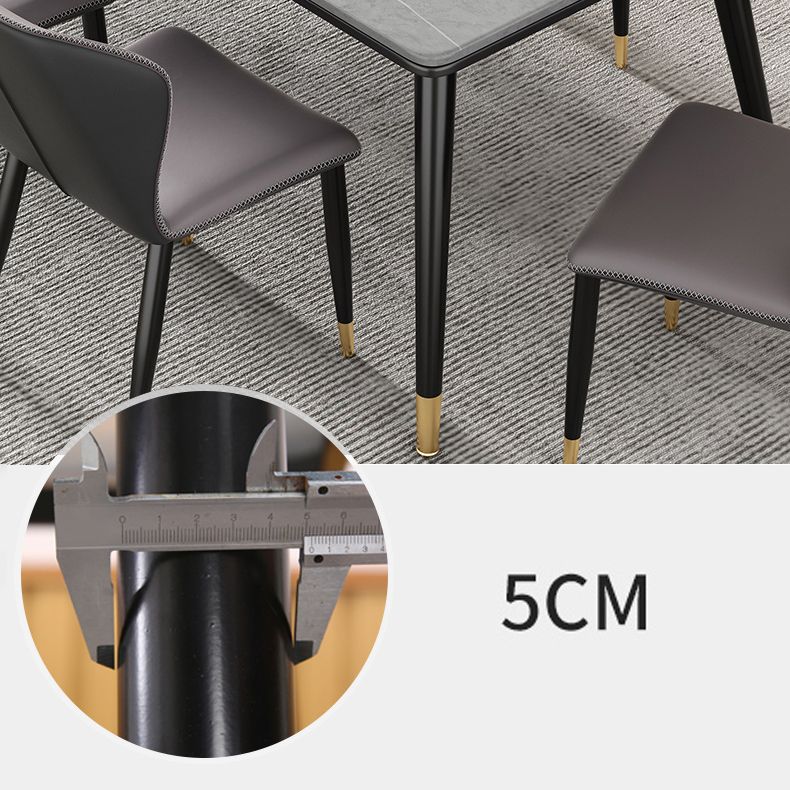 Simple Kitchen Standard Dining Table Sintered Stone Rectangle Dining Table with 4 Legs Base Clearhalo ' dining_table' 'Dining Tables & Seating' 'Dining Tables' 'furn' 'furn_dining_table' 'Furniture' 'furniture_dining_table' 'Kitchen & Dining Furniture' 'kitchen&dining_furn' 'kitchen' 'kitchen_dining_table' 1200x1200_fa61a65c-f440-4fde-9c5f-19668c7965a7