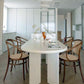 Contemporary Artificial Wood Top Oval Dinette Table Simple Dining Table for Living Room Clearhalo 'Dining Tables & Seating' 'Dining Tables' 'dining_table' 'furn' 'furn_dining_table' 'Furniture' 'furniture_dining_table' 'Kitchen & Dining Furniture' 'kitchen' 'kitchen_dining_table' 1200x1200_fa623594-892a-47ab-b634-d2fa58e16931