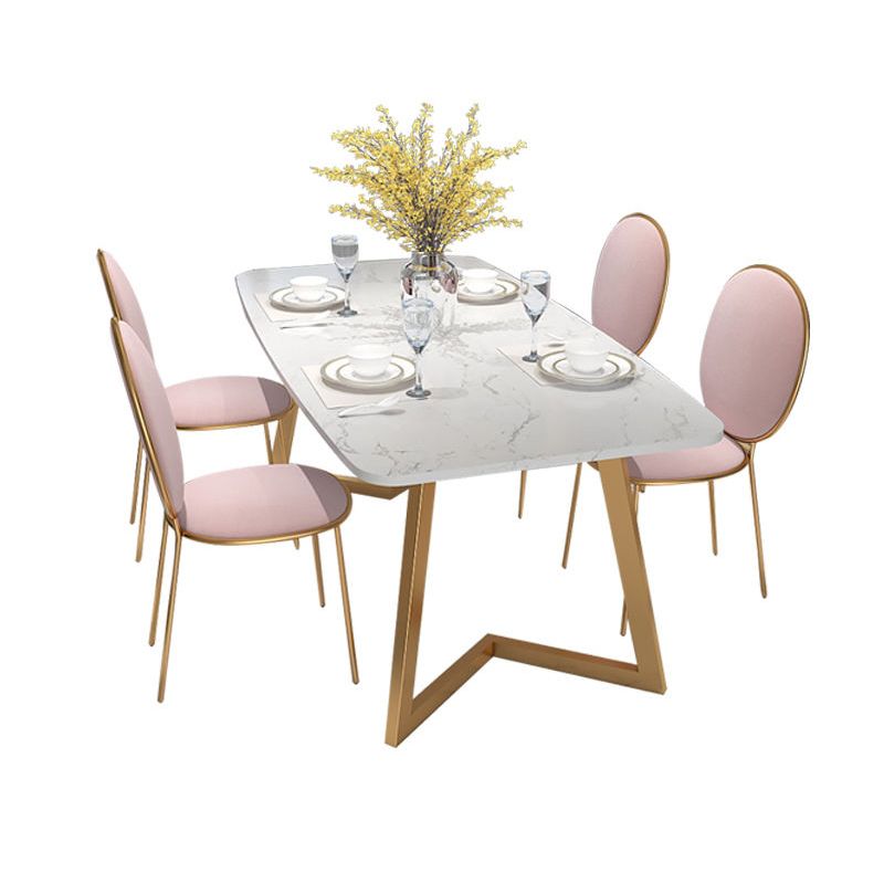 Modern Fixed Dining¬†Room¬†Table¬†Set Marble Top Kitchen Dining Furniture with 4 Legs Base Clearhalo 'Dining Room Sets' 'Dining Tables & Seating' 'dining_room_set' 'furn' 'furn_dining_room_set' 'Furniture' 'furniture_dining_room_set' 'Kitchen & Dining Furniture' 'kitchen&dining_furn' 'kitchen' 1200x1200_fa6279c9-e57c-4e84-9f04-dd4e1857a97a