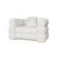 Tuxedo Arm Sofa Sewn Pillow Back Modern Seating in White for Apartment