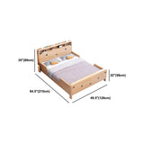 Scandinavian Rectangular Panel Headboard Standard Bed with Legs