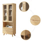 Scandinavian Solid Wood Bookcase Natural Closed Back Bookshelf with Door Clearhalo 'Bookcases' 'furn' 'furn_bookcases' 'Furniture' 'furniture_bookcases' 'Office Furniture' 1200x1200_fa637c4e-1eb6-4e5c-aea7-caadcd3b383e